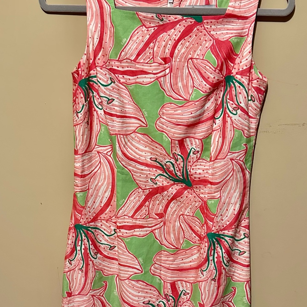 Lilly Pulitzer Floral Sleeveless Dress in Pink and Green
